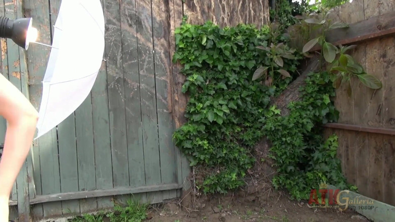 ATKIngdom Fans: Nickey Huntsman poses for a nude backyard photo-shoot