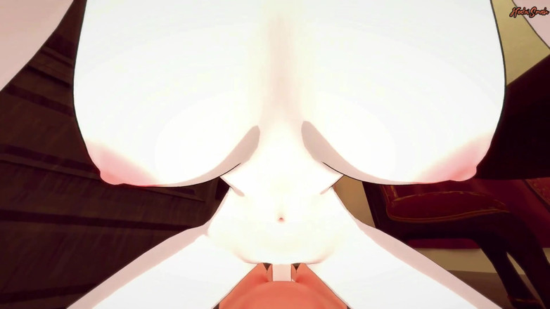 Hentai Smash: Eula ti dà un punto di vista scopata e sborrata...