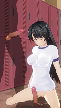 Student in Sportswear Fucks Two Guys in the Locker Room