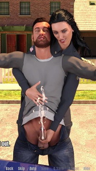 La casa de la abuela 10 - el oficial de policía Sandra dando una paja a Thomas hasta que se corra