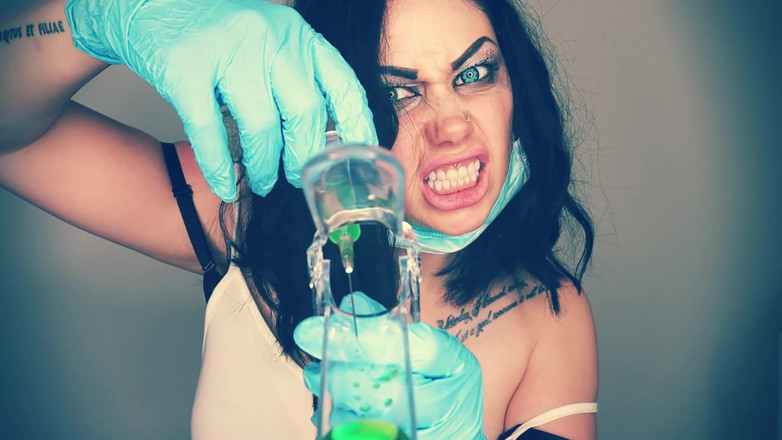 Goddess Misha Goldy: Psycho injecting inside of your int0xicated dick, anus and mouth...