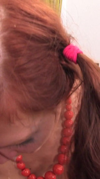 Redheaded deepthroat slut enjoy big cock