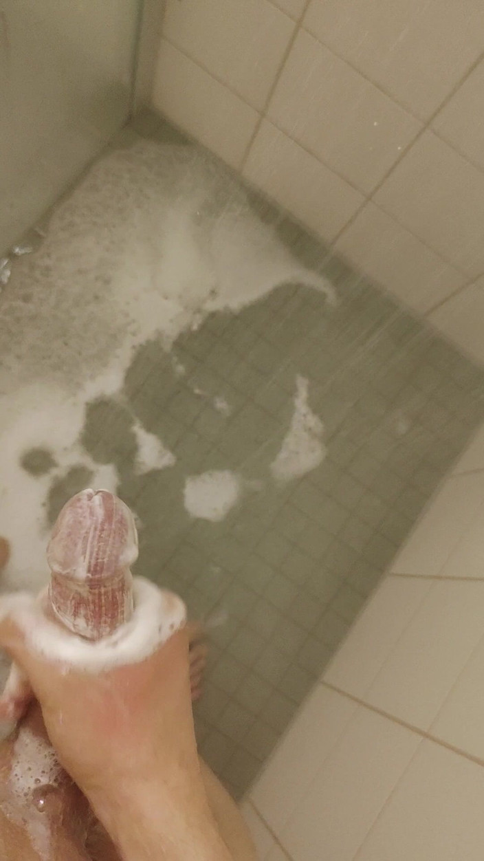Bayer911: White Young Skinny Boy Under the Shower Piss and Cum