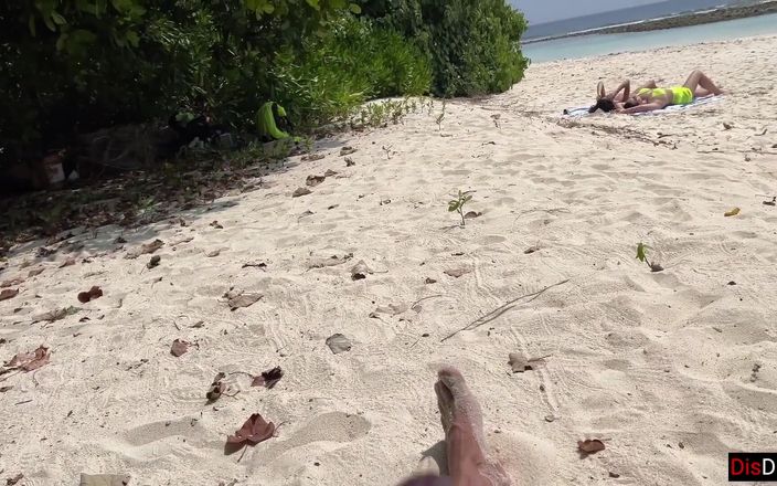 Dis Diger: Public Pickup Stepmom and Stepdaughter on Beach - Risky Dick Flashing...