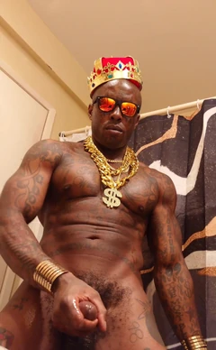 BBC dyrkan Hallelujah Johnson (den gråtande profeten) höga mörka chokladmuskler tatueringar håriga BBC Hallelujah Johnson Onani