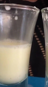 Filling Three Glasses with Fresh Breast Milk From My Full Breasts