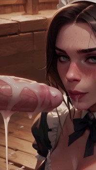 Ai Anime Maid Teen POV Blowjob & Explosive Facial - Rough Anal Fucking Scenes