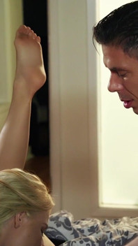 Two wonderful babes share a huge dick
