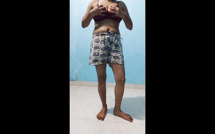 Puja sharma: Indische eigengemaakte striptease en masturbatie