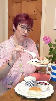 So clumsy! Things get messy when Lady Bird has a cream tea