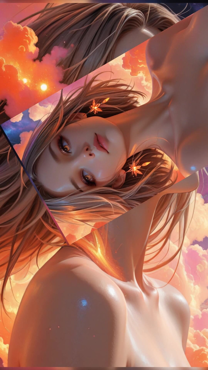 VelvetInk Studio: Portrait d’une beauté nue de la déesse des néons cosmiques...