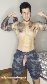 My Big Cock Cums in Military Outfit! with No Touch