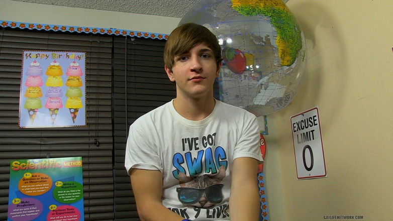 Teach Twinks: Eerste timer Colby op de set