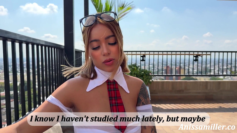 Anissa Miller: A Naughty Student Seduces Her Teacher to Pass the Course...