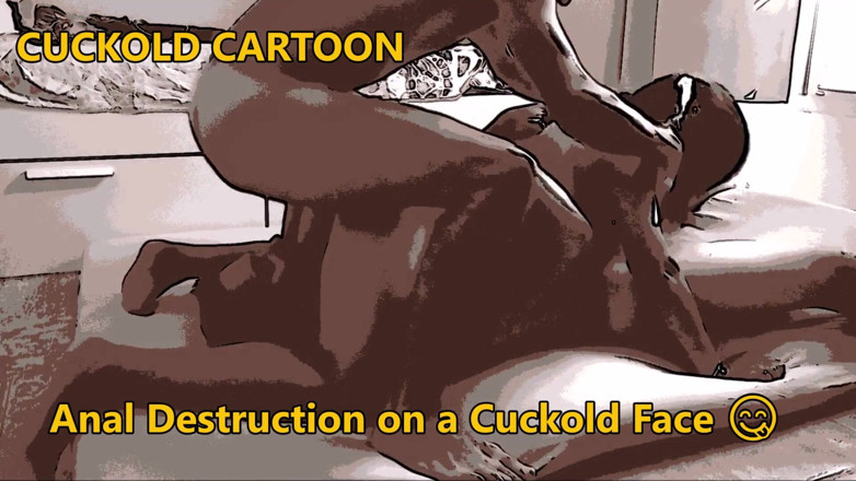 Cuckoby: Cartoon destruição anal no rosto do corno