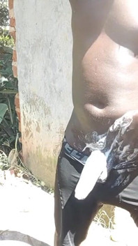 Black Teen Showering While Masturbating in Neighbors Washrooms