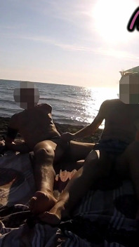 French Teacher Risky Public Masturbation Caught on Crowded Beach Helps Squirt Extreme Cumshot