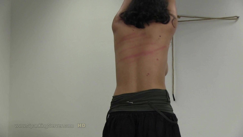 Spanking Server: Yasmeena bare back military whipping