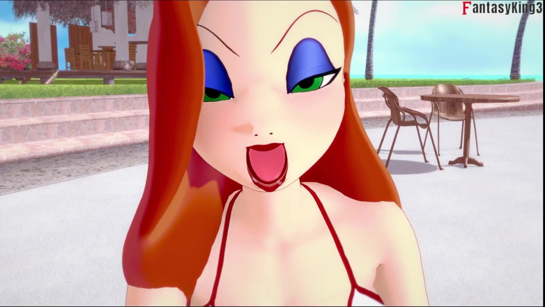 Fantasy king: Jessica Rabbit havuzda sakso çekiyor