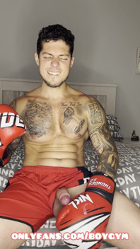 Big Cumshot of Profesional Boxer
