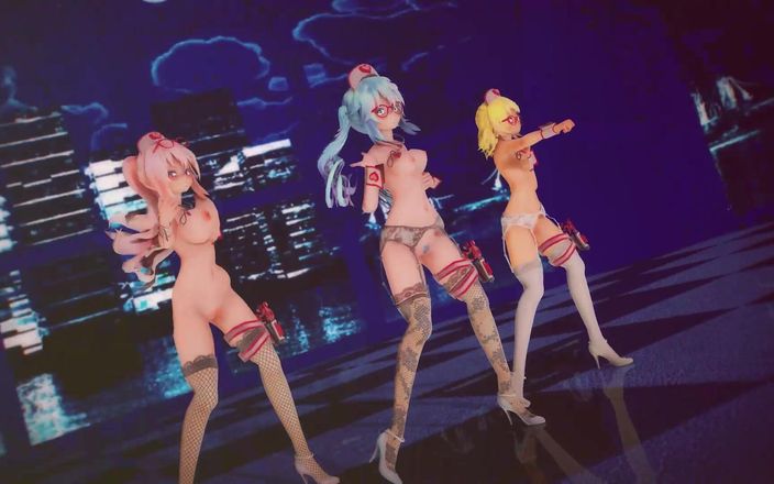 Mmd anime girls: Mmd R-18 anime cô gái khiêu vũ sexy clip 451