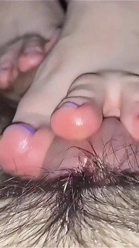 Purple Nighttime Footjob