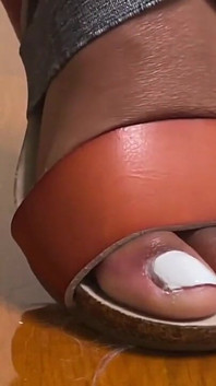 Ebony Dirty Sandal Foot Tease