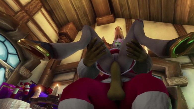 Wraith ward: Sexy Demon Girl Rides Orc Santa's Dick : Warcraft Parody