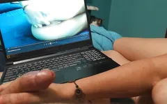 Watching Porn While Giving Handjob