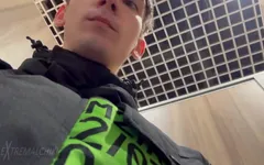 Naked Student Wank in Public Wc