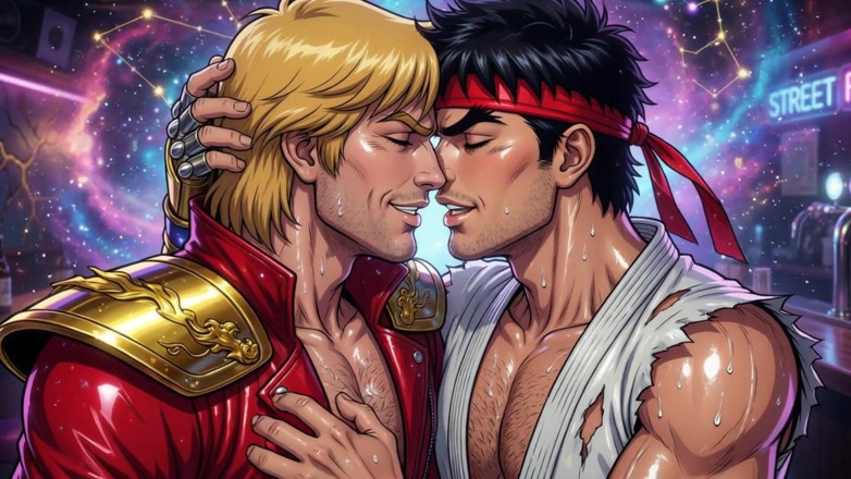 Erotic Man: Ken and Ryu Making Out (ai)