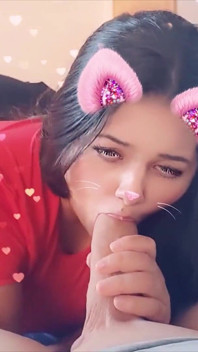 Girlfriend Sucking Cock with Snap Filter