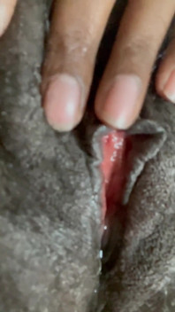 Spreading My Black Pussy Rubbing My Clit