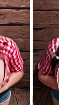Wild West Tease Green-eyed Brunette's Outdoor Rendezvous