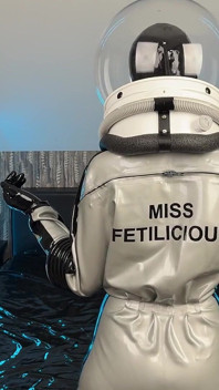 Dressing up in Latex Astronaut Suit