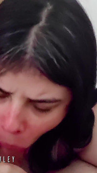 Sneaky Blowjob in the Studio - Deepthroat, Saliva and Big Tits in a See-through Dress - Selena Vega