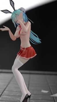 [mmd] 초콜릿 크림 Jk; 섹시한 여대녀 유니폼; 초단위 치마; 화이트 스타킹; 빨간 머리 하이힐