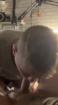 Stepdaddy Slut Cums From a Dick in His Ass and Gets Cum on His Face