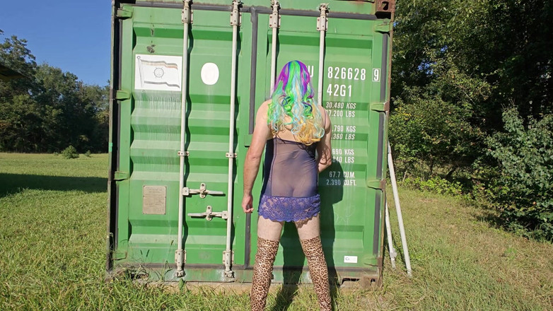Jon Screcrow: Crossdresser Outside Masturbation Sessions
