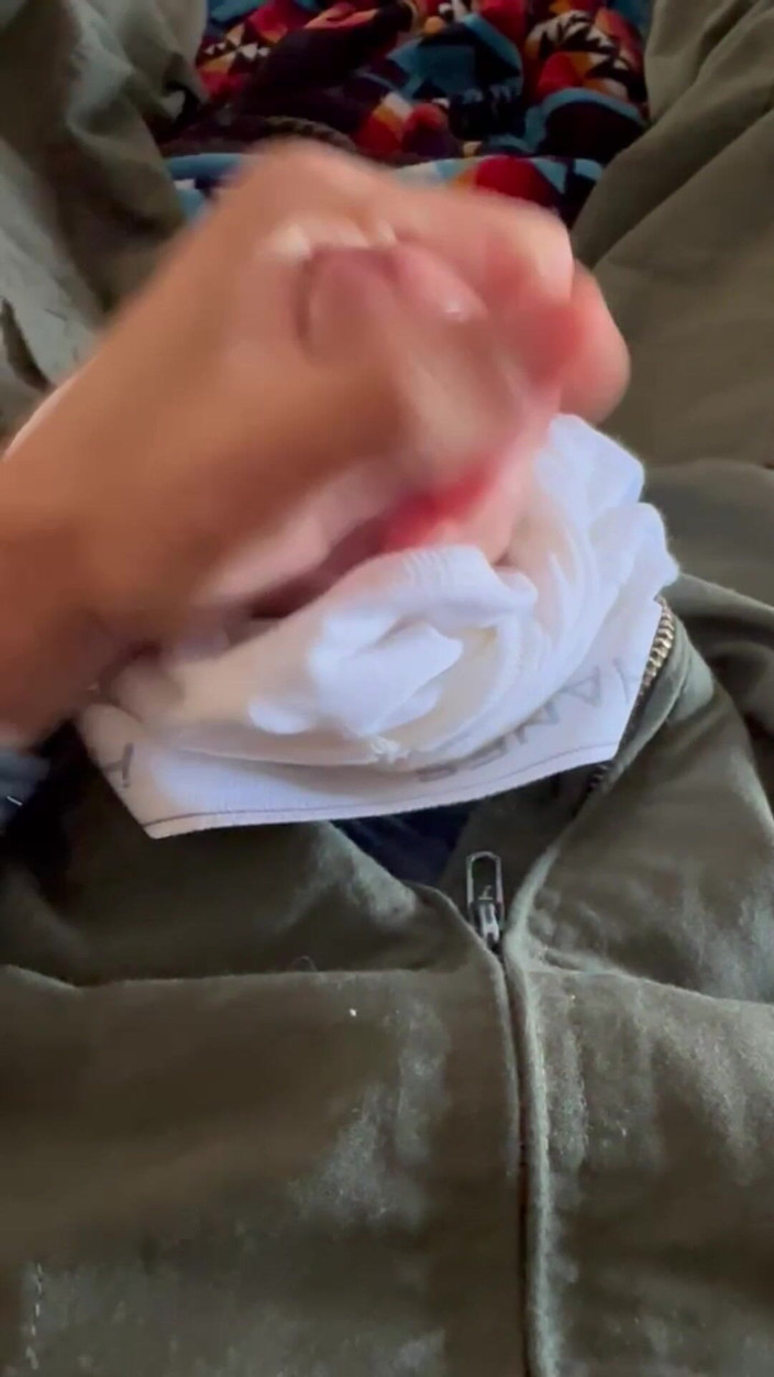 Gay Soldier Stuff: Shooting Cum on a Blue Jockstrap, White Briefs, Jerking in...