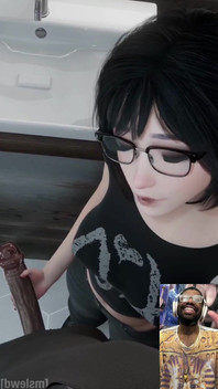 Super Cute Ass Goth Girl Jerks off a BBC