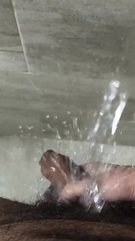 POV Big Uncut Stepdaddy Cock Cums and Squirts Post Cum to the Water Stream