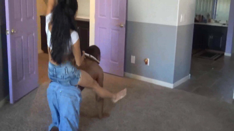 Femdom Austria: Asian mistress interracial human furniture and trampling games