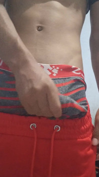 Young Man Showing the Volume of His Dick