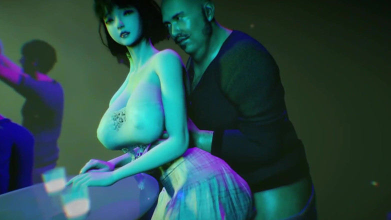 Why fuck so hard: 3D țâțe mari soție japoneză înșelând cu un străin în bar