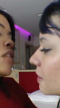 Lesbian Hot Kisses with Giant Dominatrix