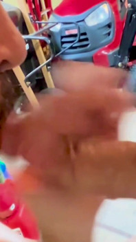 Construction Dad Has Fun in the Garage with His Buddy