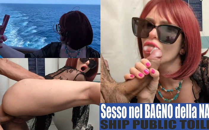 Coupleflage: Baisée Dans Les Toilettes Publiques Du Bateau