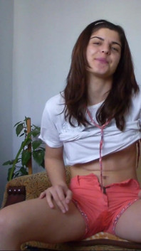 Sexy Teen Weting Her Short Pants and Empty Her Full Bladder