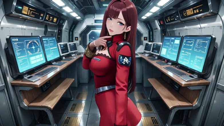 Tay Swift X: Komandan berambut merah! Momen pribadi di kokpit kapal sci-fi